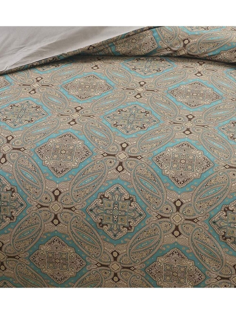 Boho Paisley Print Luxury Duvet Quilt Cover and Shams 3pc Bedding Set Bohemian
